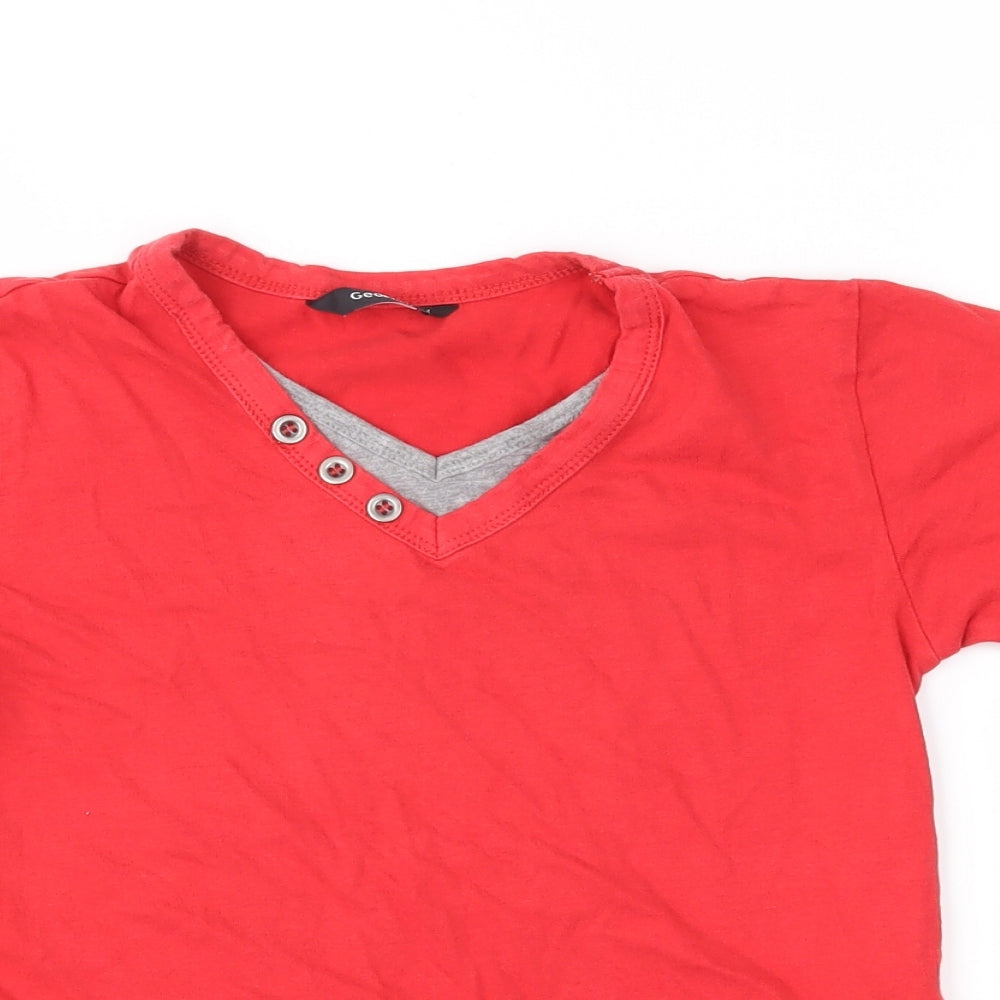 George Boys Red   Basic T-Shirt Size 4-5 Years