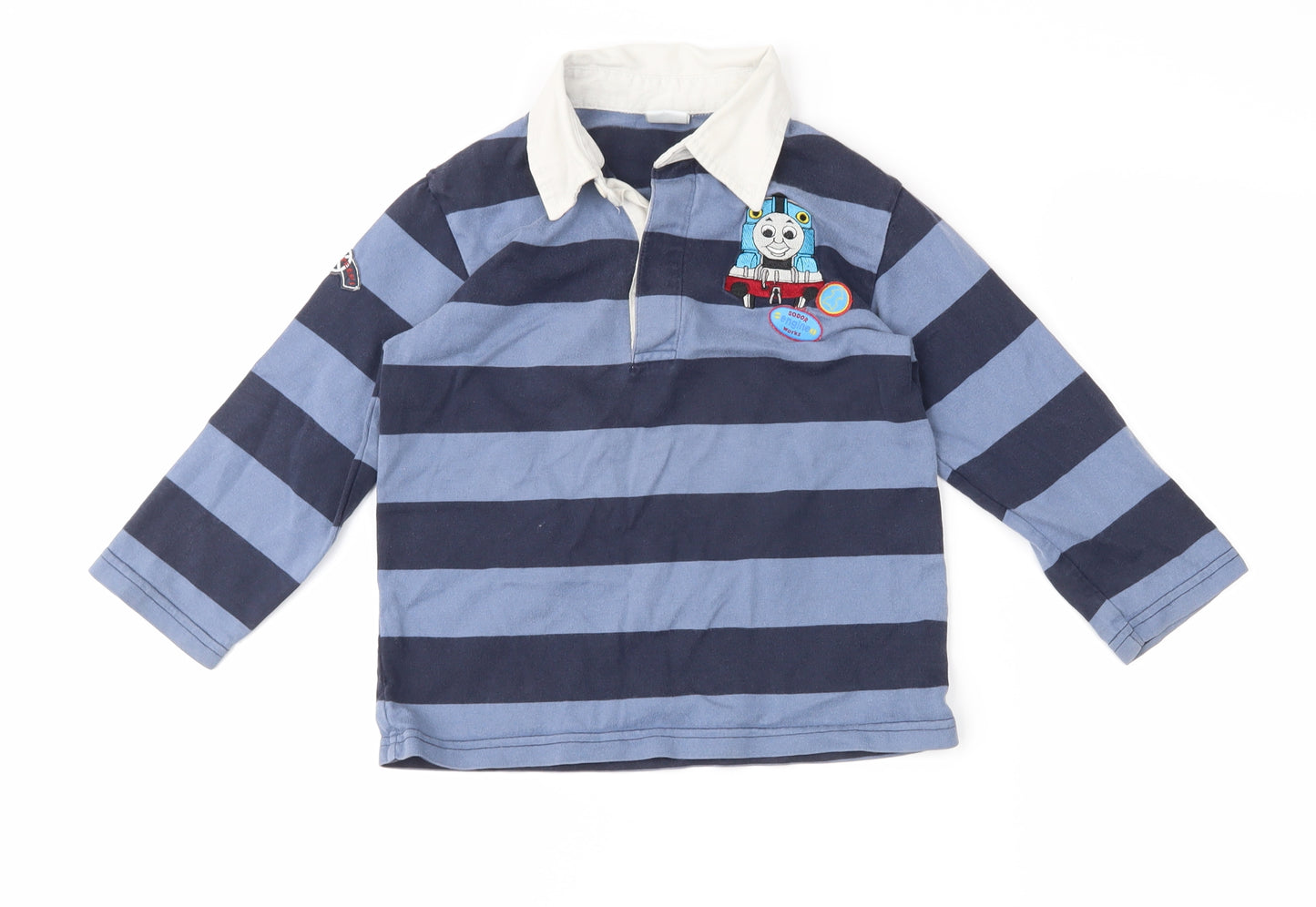 Thomas & Friends Boys Blue Striped  Basic Casual Size 3-4 Years
