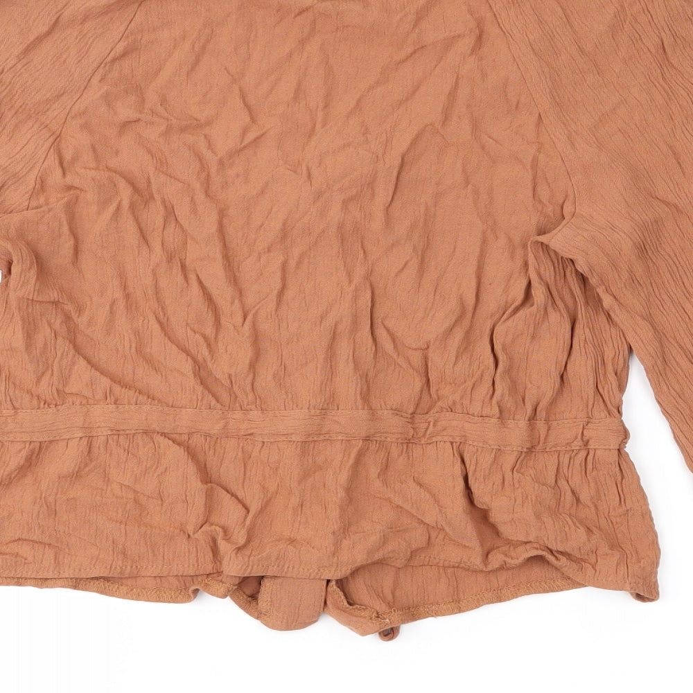 Primark Womens Brown   Basic Button-Up Size 8