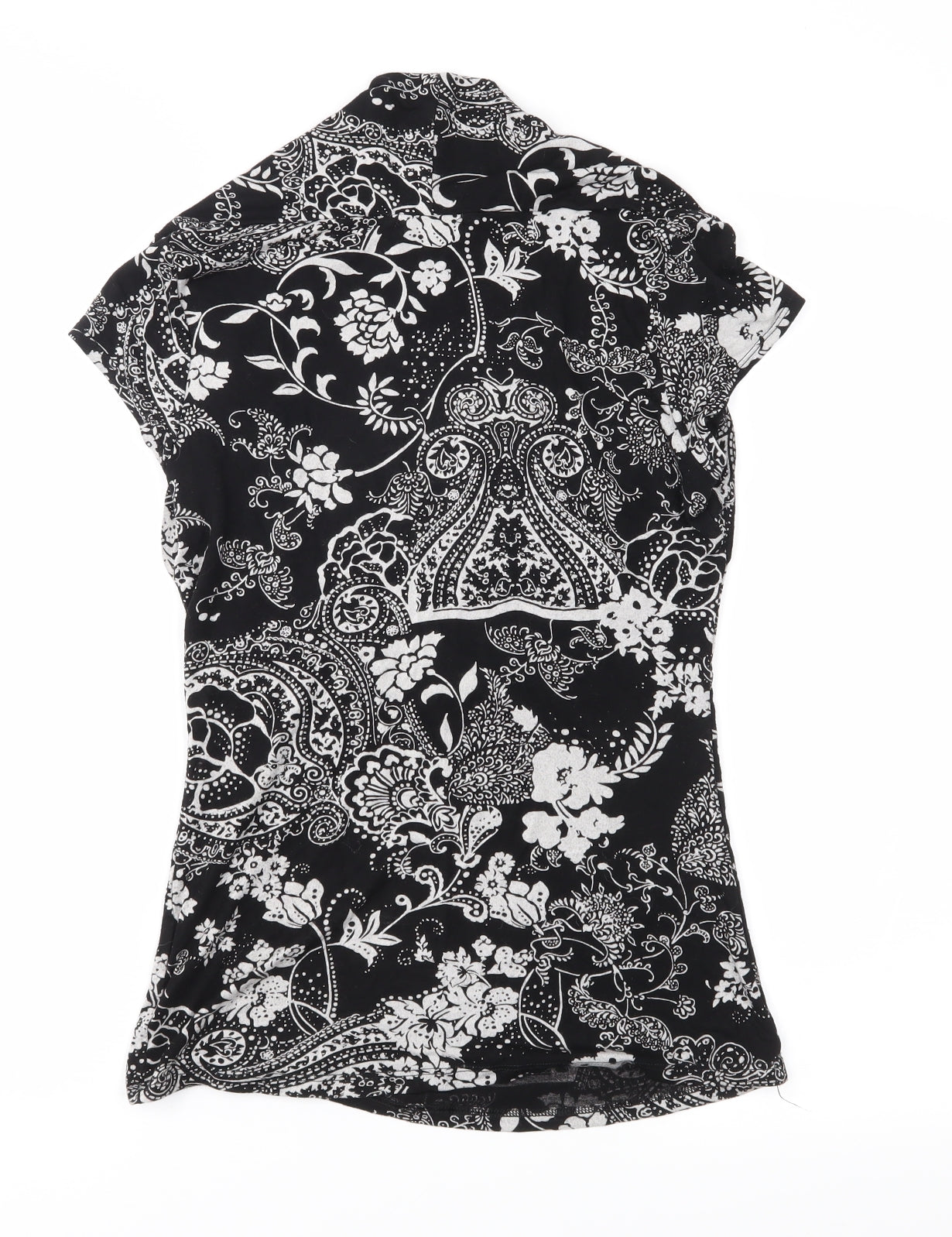 Papaya Womens Black Floral  Basic Blouse Size 10
