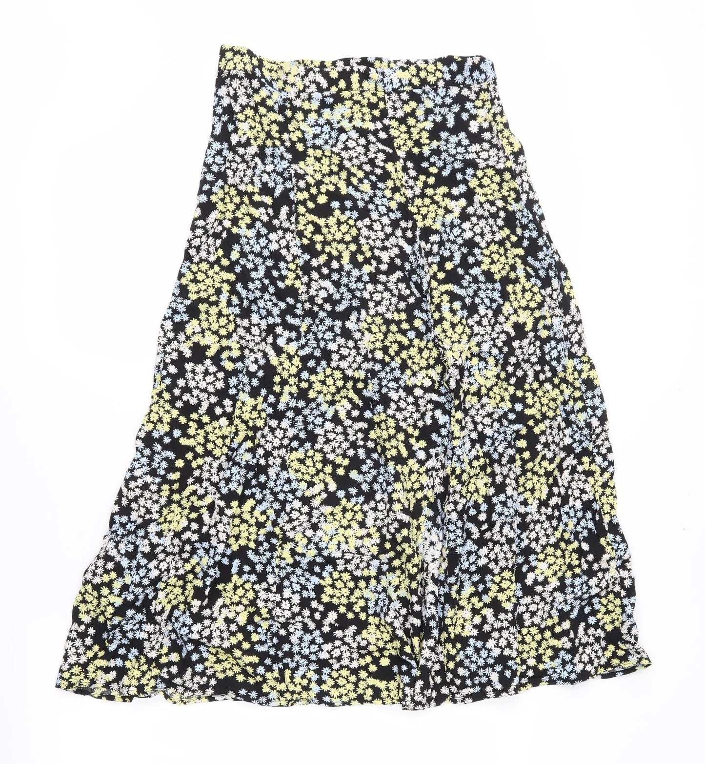 H&M Womens Black Floral  A-Line Skirt Size 8