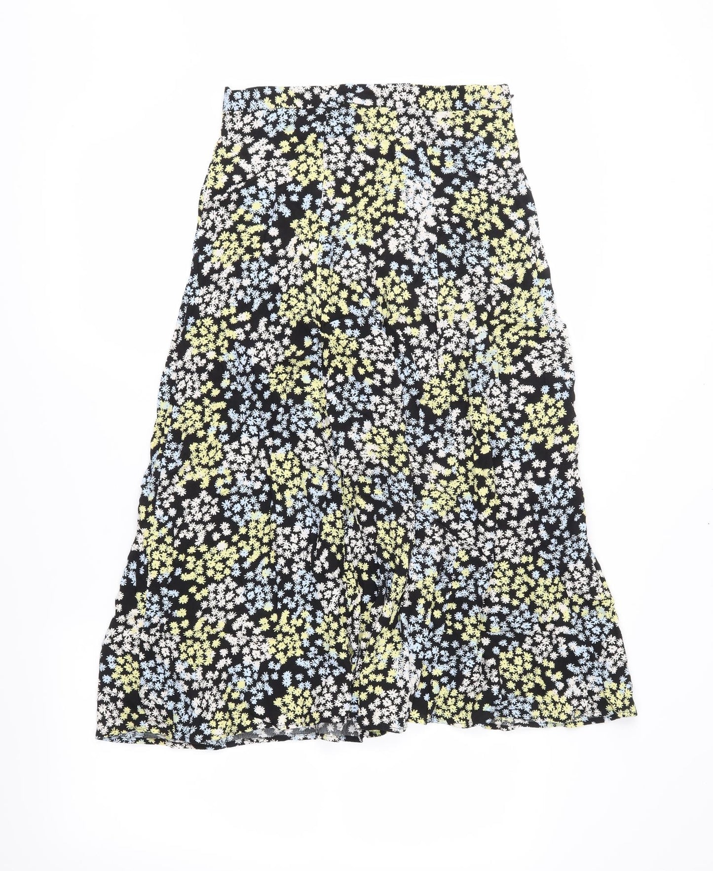 H&M Womens Black Floral  A-Line Skirt Size 8