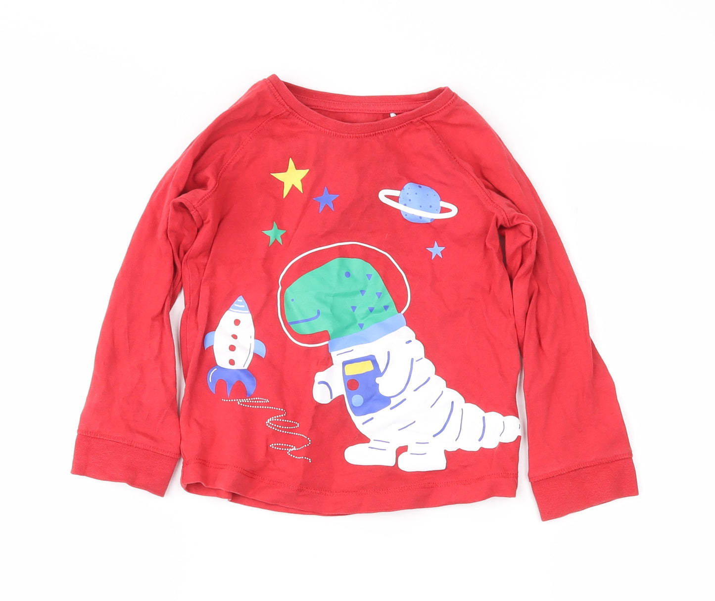 Preworn Boys Red   Basic T-Shirt Size 2-3 Years