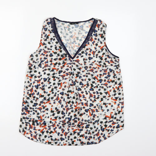 Papaya Womens White Animal Print Chiffon Camisole Tank Size 8