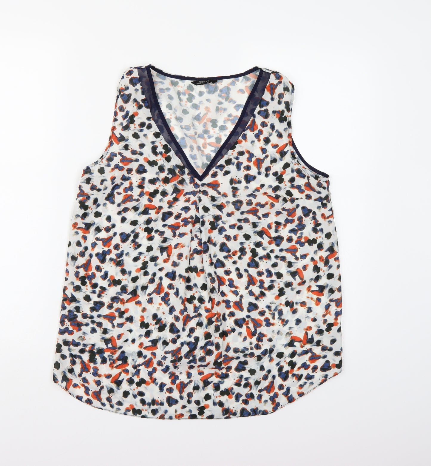 Papaya Womens White Animal Print Chiffon Camisole Tank Size 8