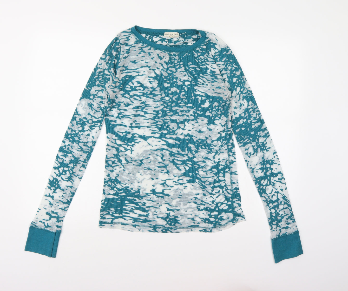 Poof Excellence Womens Blue  Knit Pullover Jumper Size L