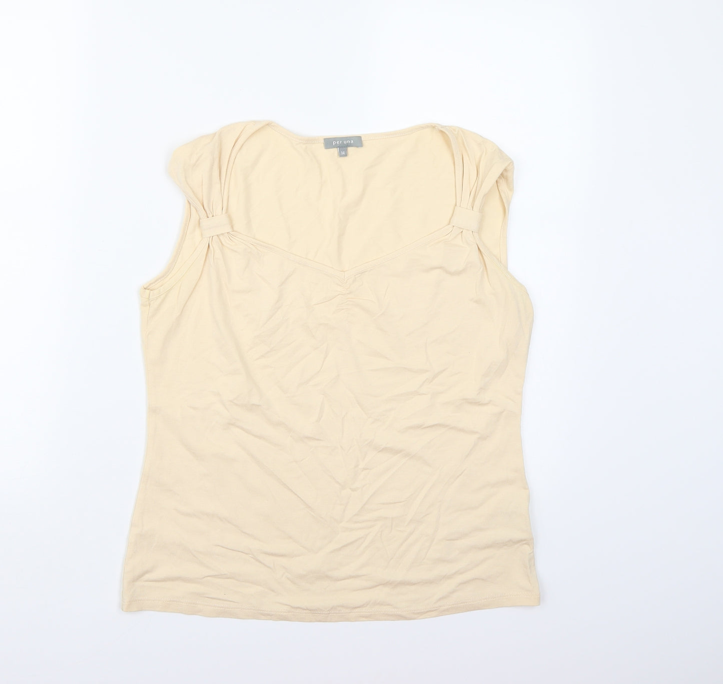 Per Una Womens Beige   Camisole Tank Size 14