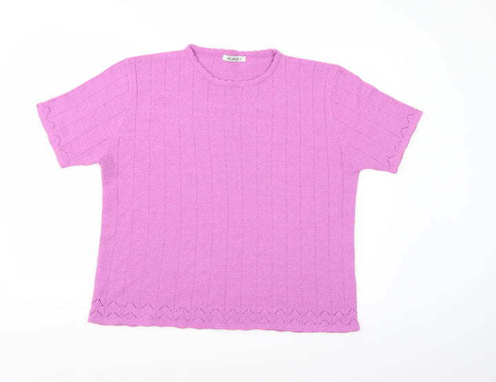 Berkertex Womens Purple Knit Pullover Jumper Size 18