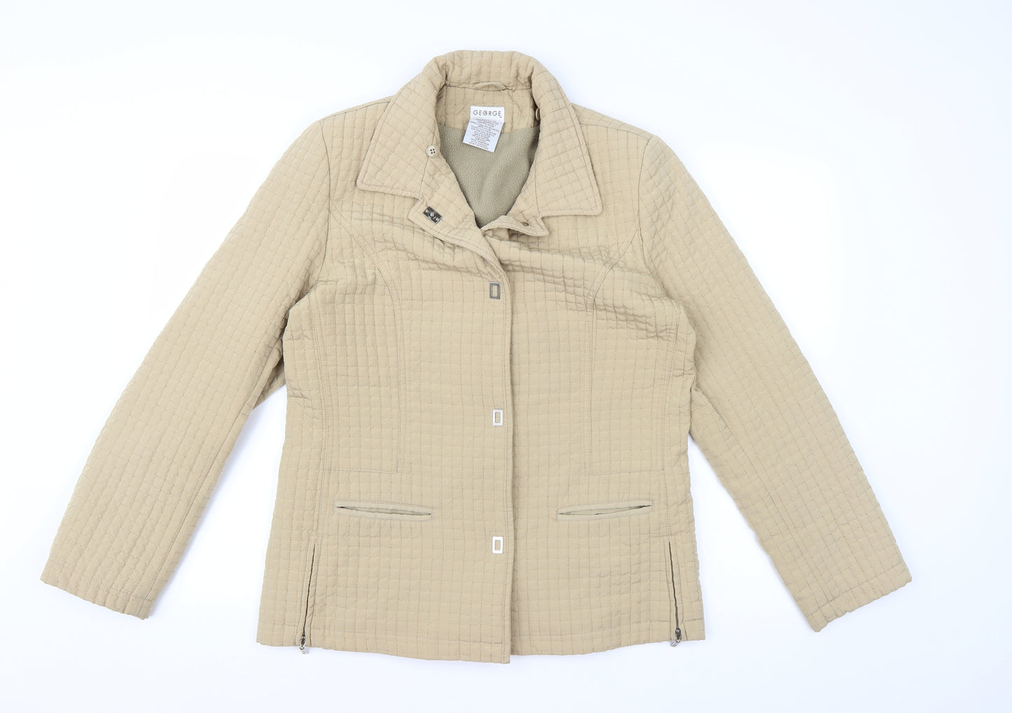George Womens Beige   Quilted Coat Size M