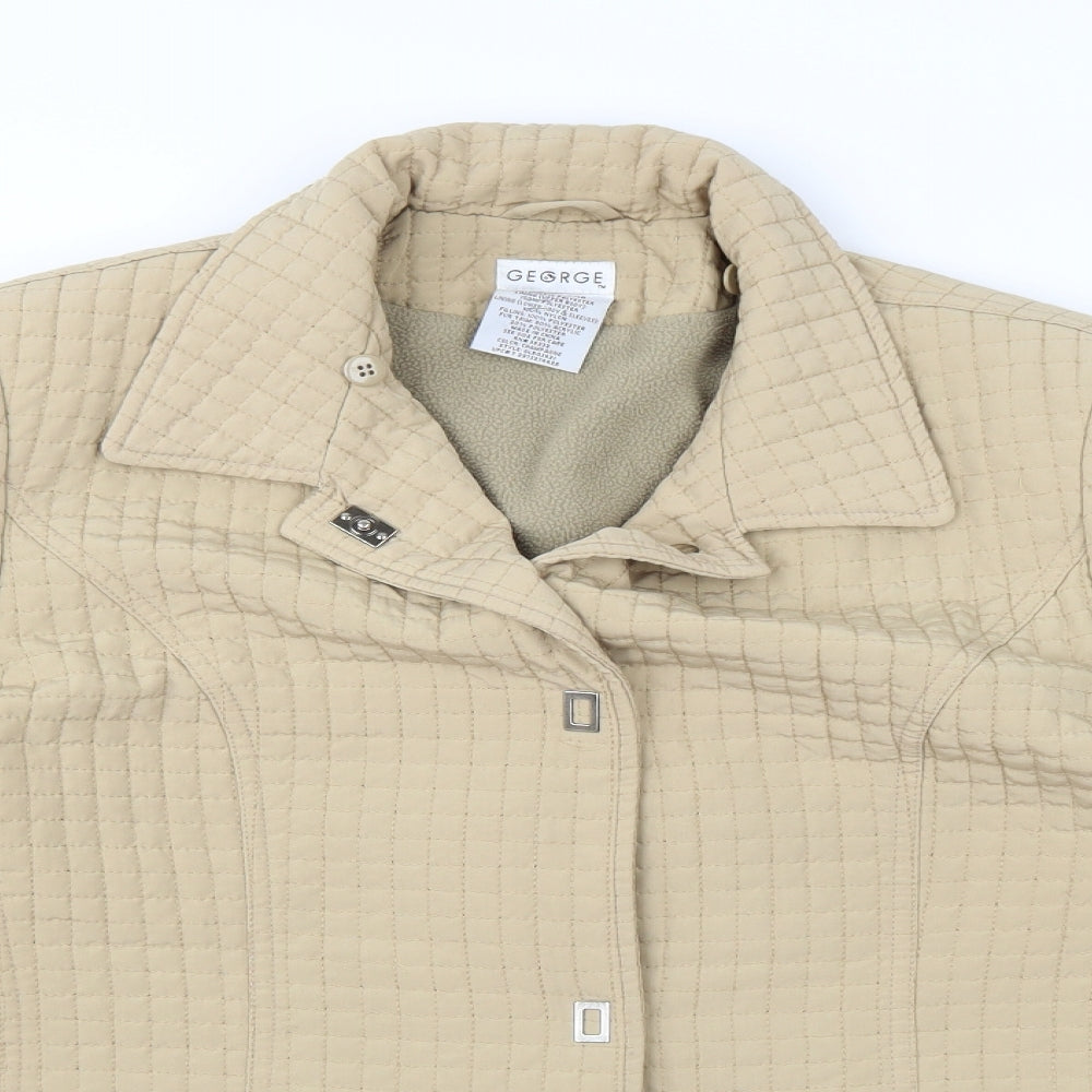 George Womens Beige   Quilted Coat Size M