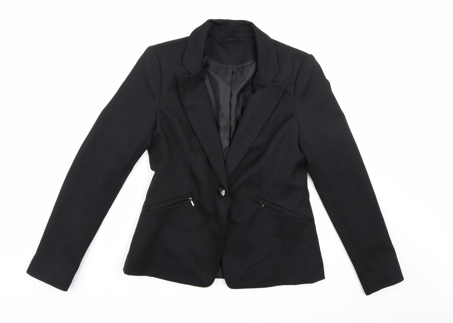 F&F Womens Black  Rayon Jacket Blazer Size 10