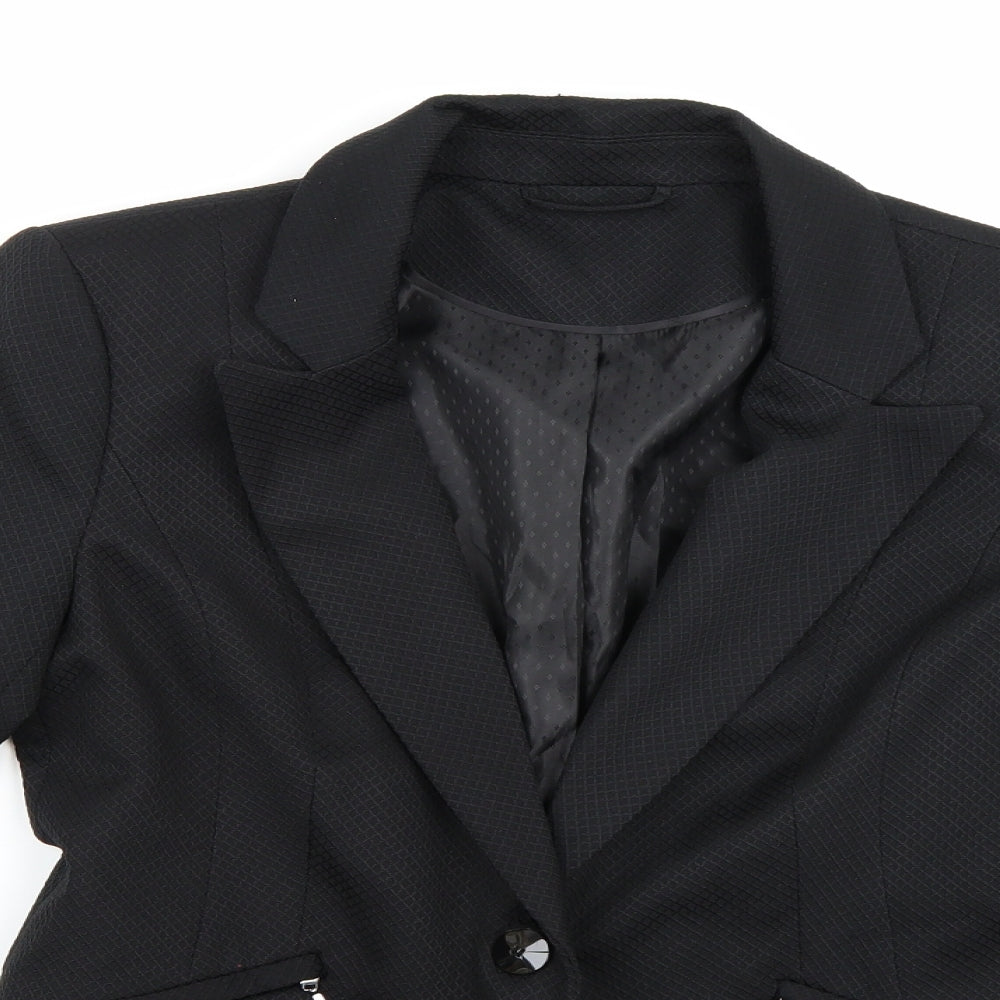 F&F Womens Black  Rayon Jacket Blazer Size 10