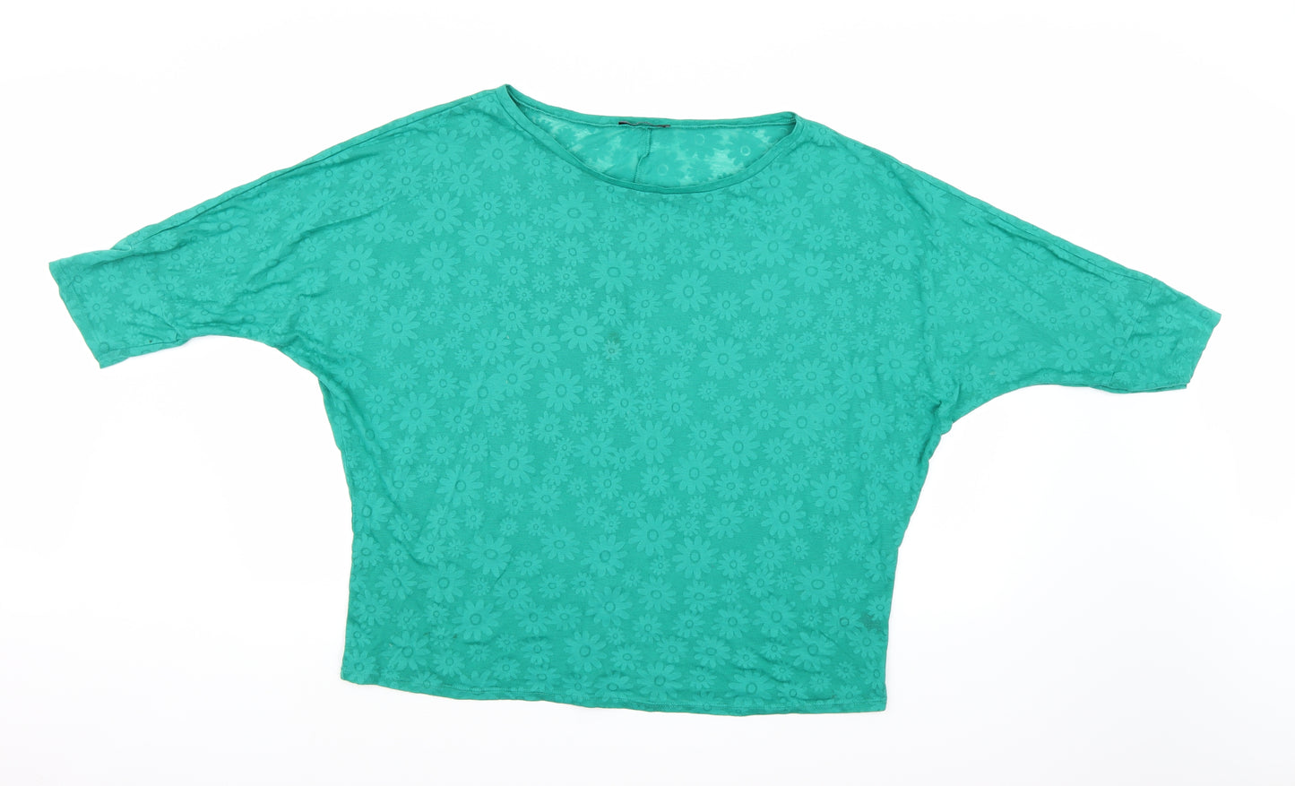 George Womens Green Floral  Basic Blouse Size 14