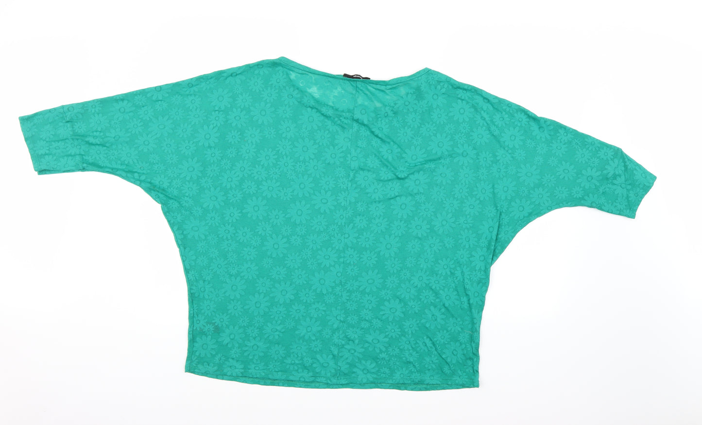 George Womens Green Floral  Basic Blouse Size 14