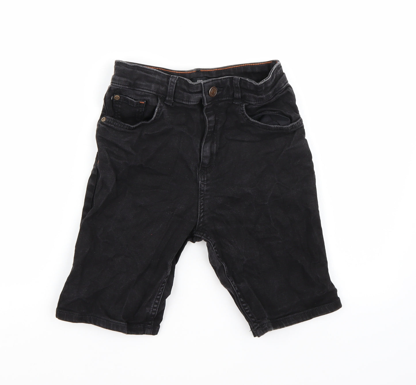 River Island Boys Black  Denim Chino Shorts Size 11-12 Years