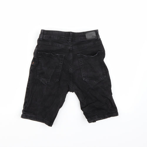 River Island Boys Black  Denim Chino Shorts Size 11-12 Years