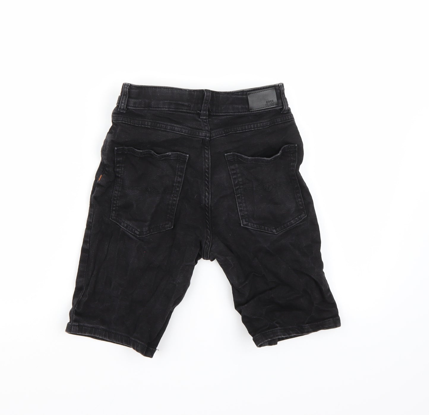 River Island Boys Black  Denim Chino Shorts Size 11-12 Years