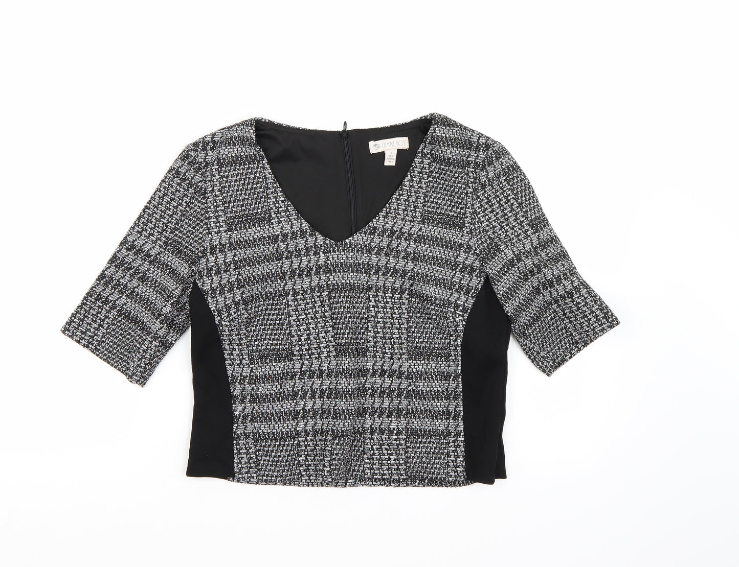Eliane Rose Womens Black Check  Basic Blouse Size S