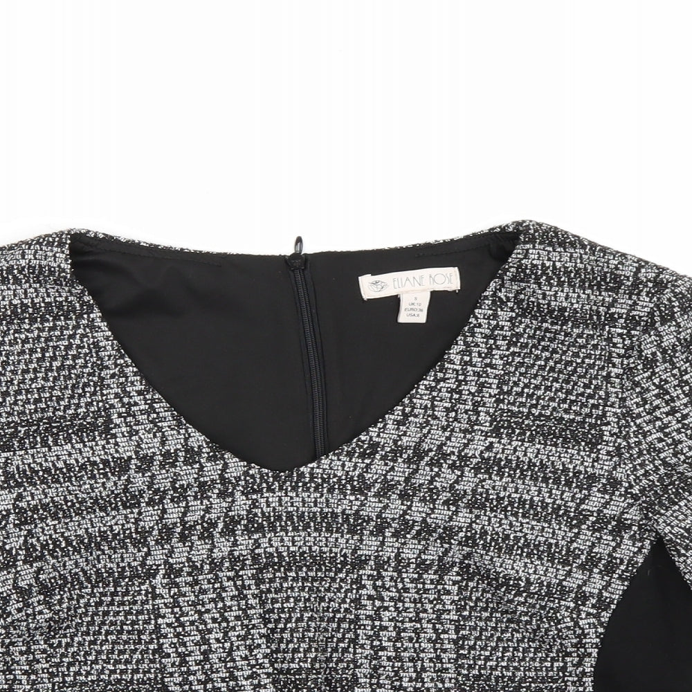 Eliane Rose Womens Black Check  Basic Blouse Size S