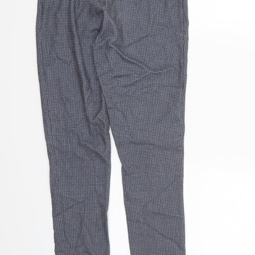 New Look Womens Blue Geometric  Trousers  Size 8 L26 in