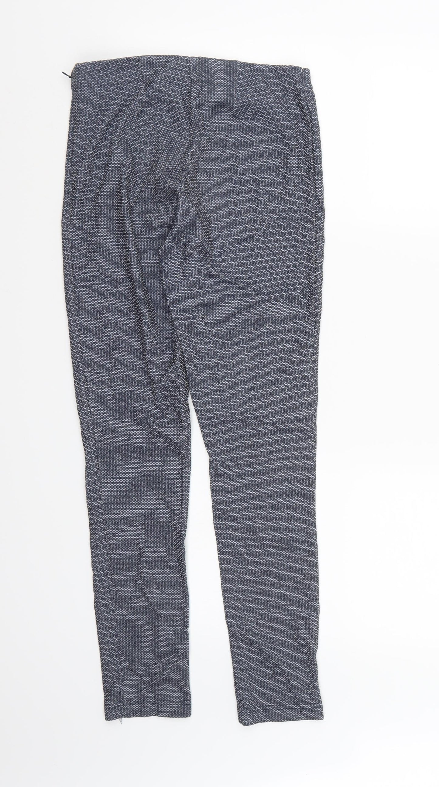 New Look Womens Blue Geometric  Trousers  Size 8 L26 in