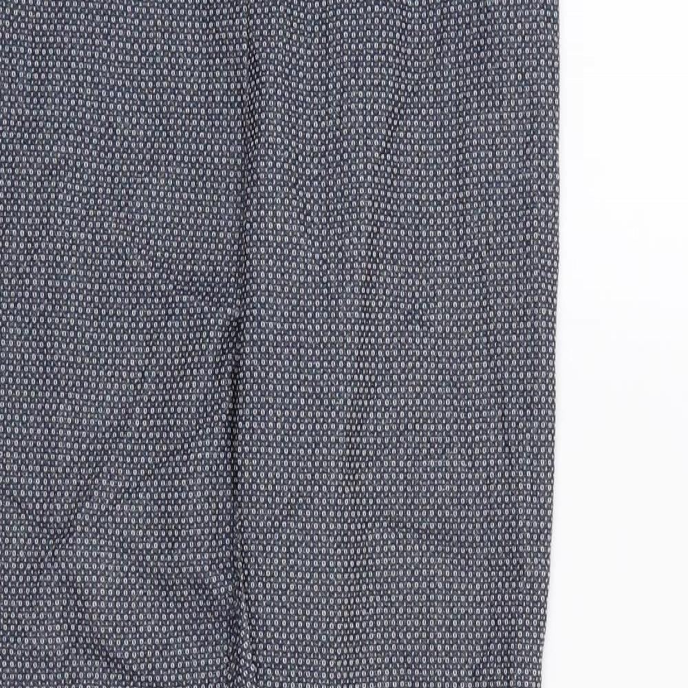 New Look Womens Blue Geometric  Trousers  Size 8 L26 in