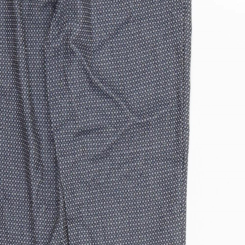 New Look Womens Blue Geometric  Trousers  Size 8 L26 in