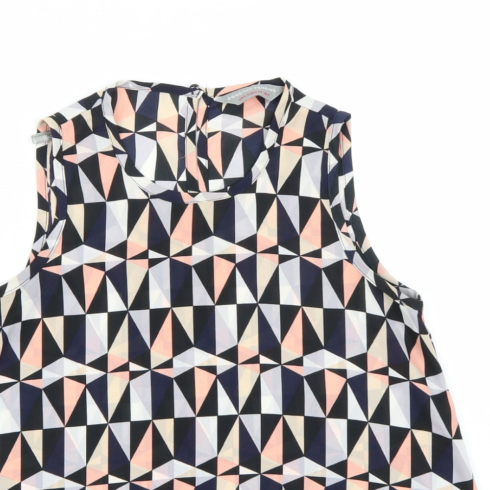 Dorothy Perkins Womens Multicoloured Geometric Chiffon Camisole Tank Size 6