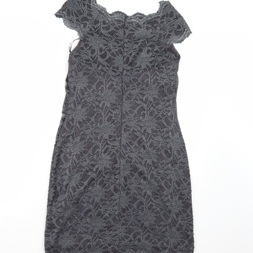 Nightway Womens Grey  Lace Bodycon  Size 10