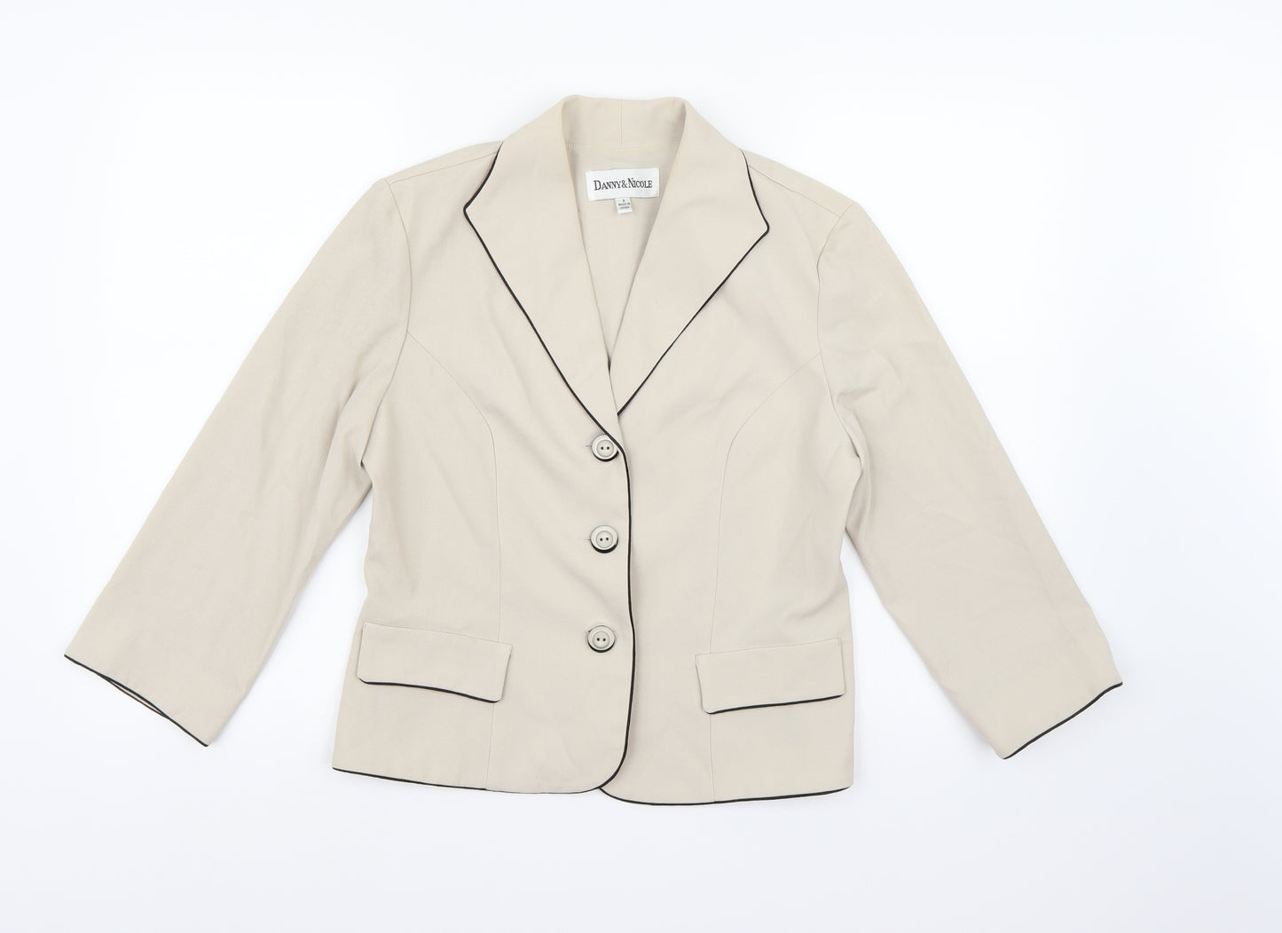 Danny & Nicole Womens Beige   Jacket Blazer Size 8
