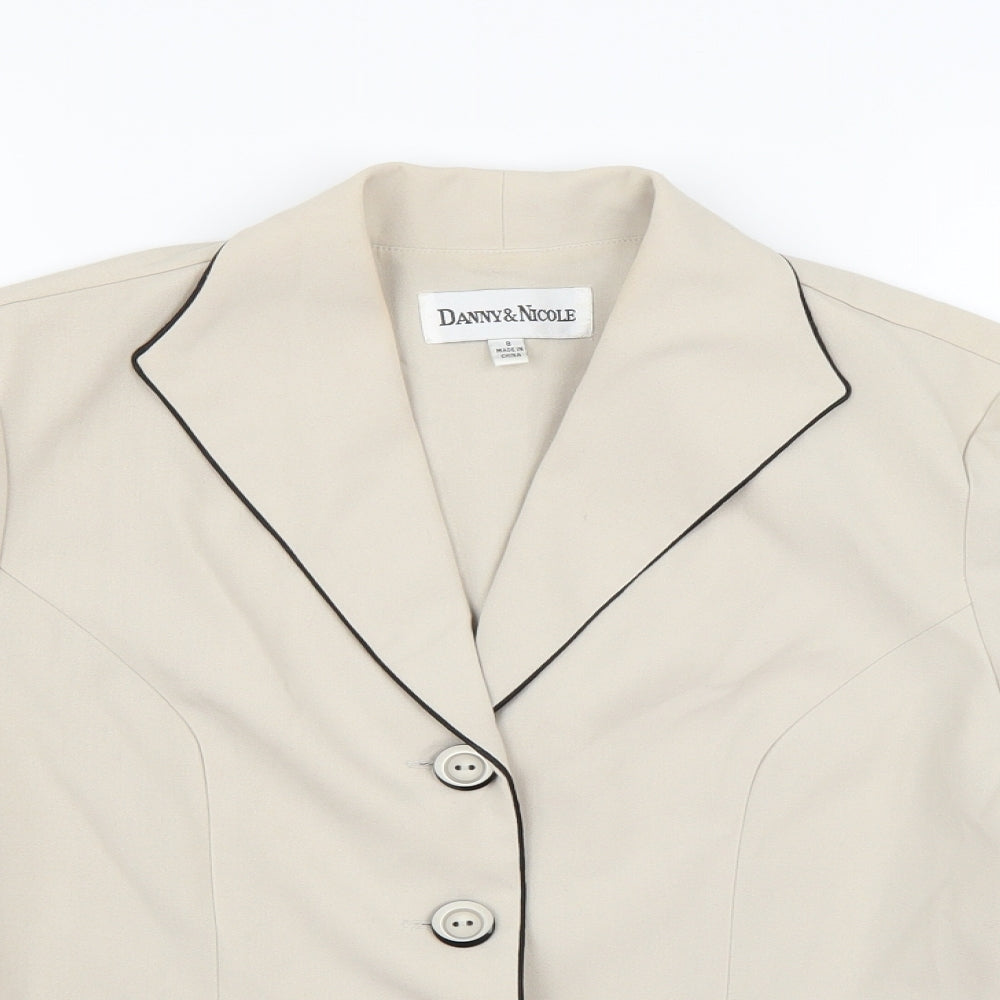 Danny & Nicole Womens Beige   Jacket Blazer Size 8