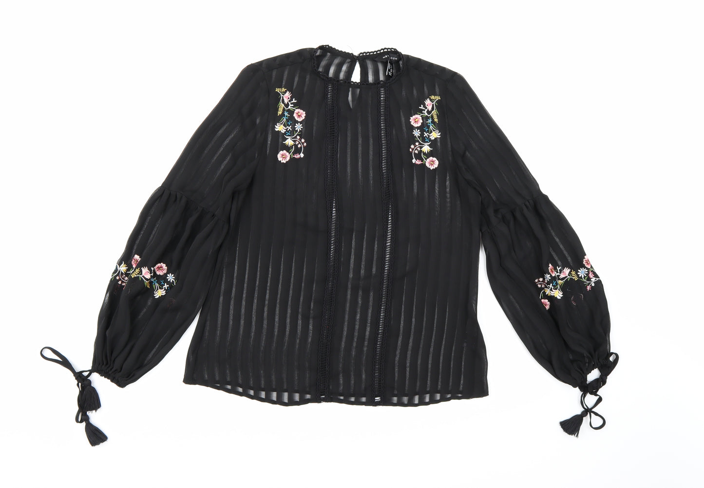 New Look Womens Black  Chiffon Basic Blouse Size 6