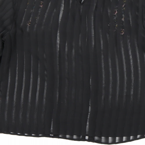 New Look Womens Black  Chiffon Basic Blouse Size 6