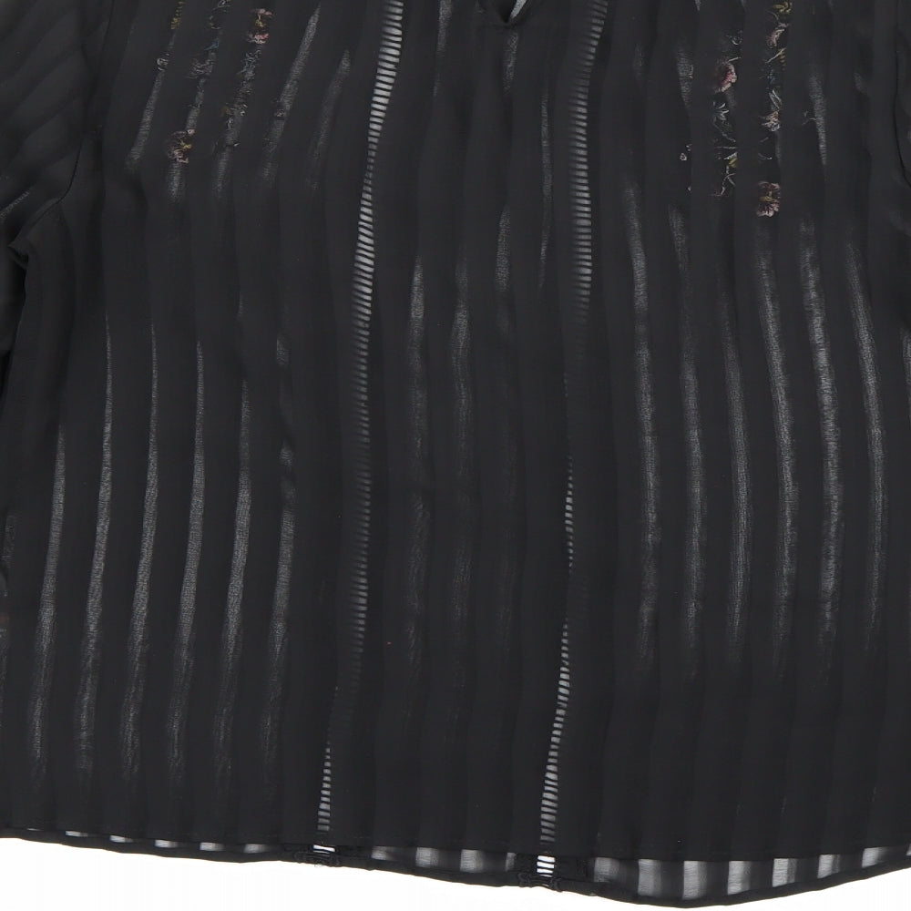 New Look Womens Black  Chiffon Basic Blouse Size 6