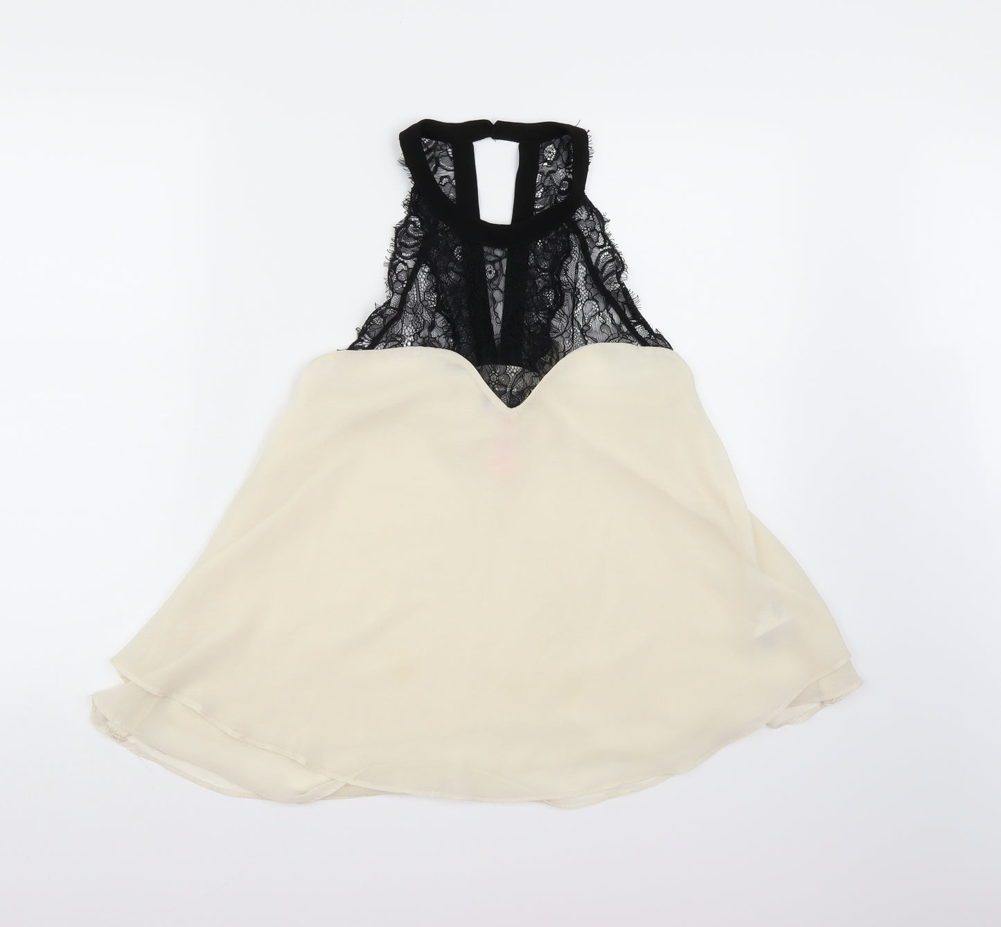 Lipsy London Womens Beige  Chiffon Camisole Tank Size 10