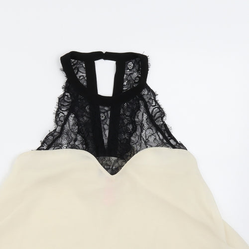 Lipsy London Womens Beige  Chiffon Camisole Tank Size 10