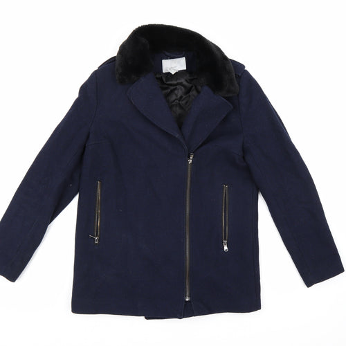 H&M Womens Blue   Pea Coat Coat Size 8