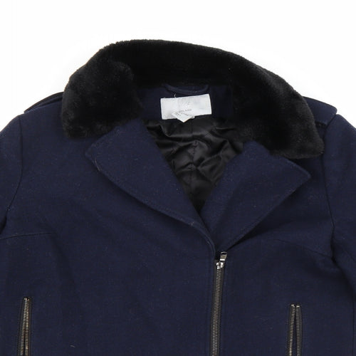H&M Womens Blue   Pea Coat Coat Size 8