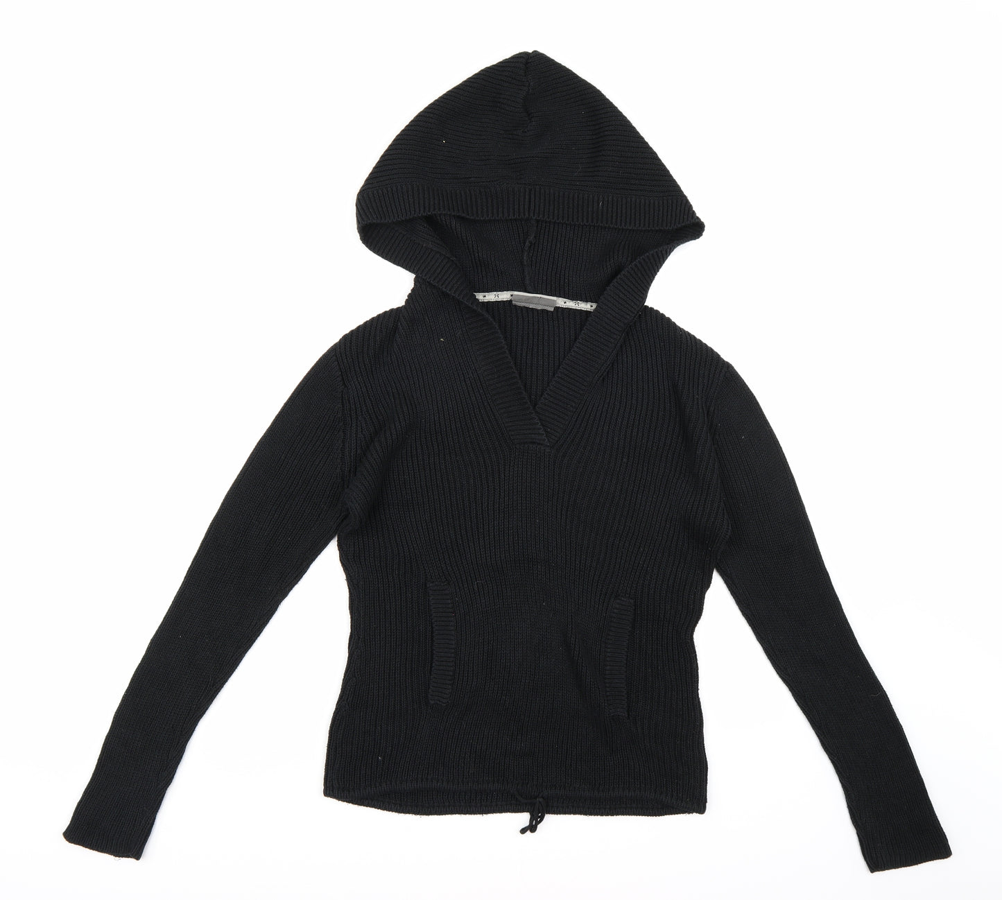 Clockhouse Womens Black  Knit Pullover Hoodie Size XL