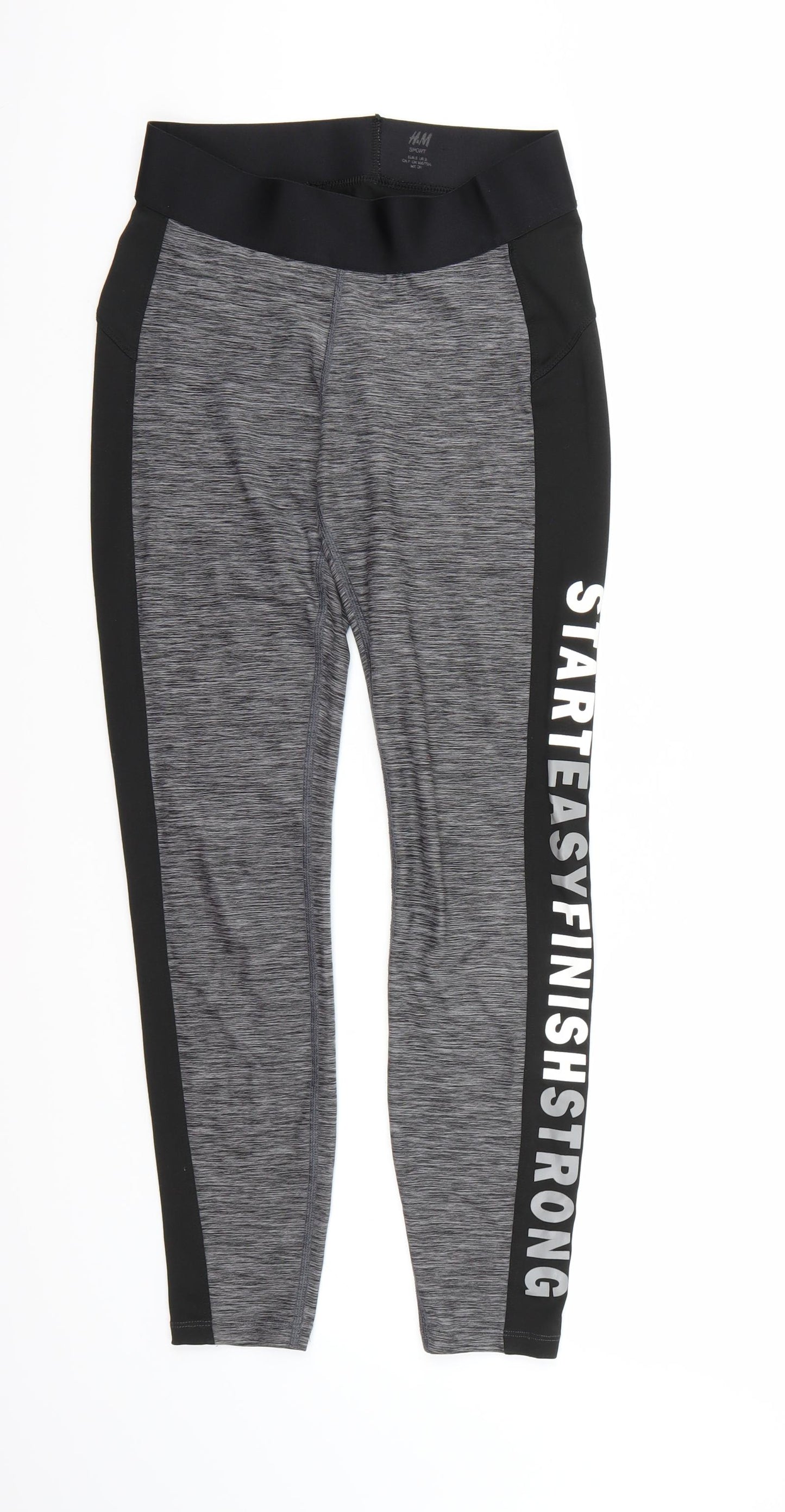 H&M Womens Grey   Pedal Pusher Leggings Size S L26 in