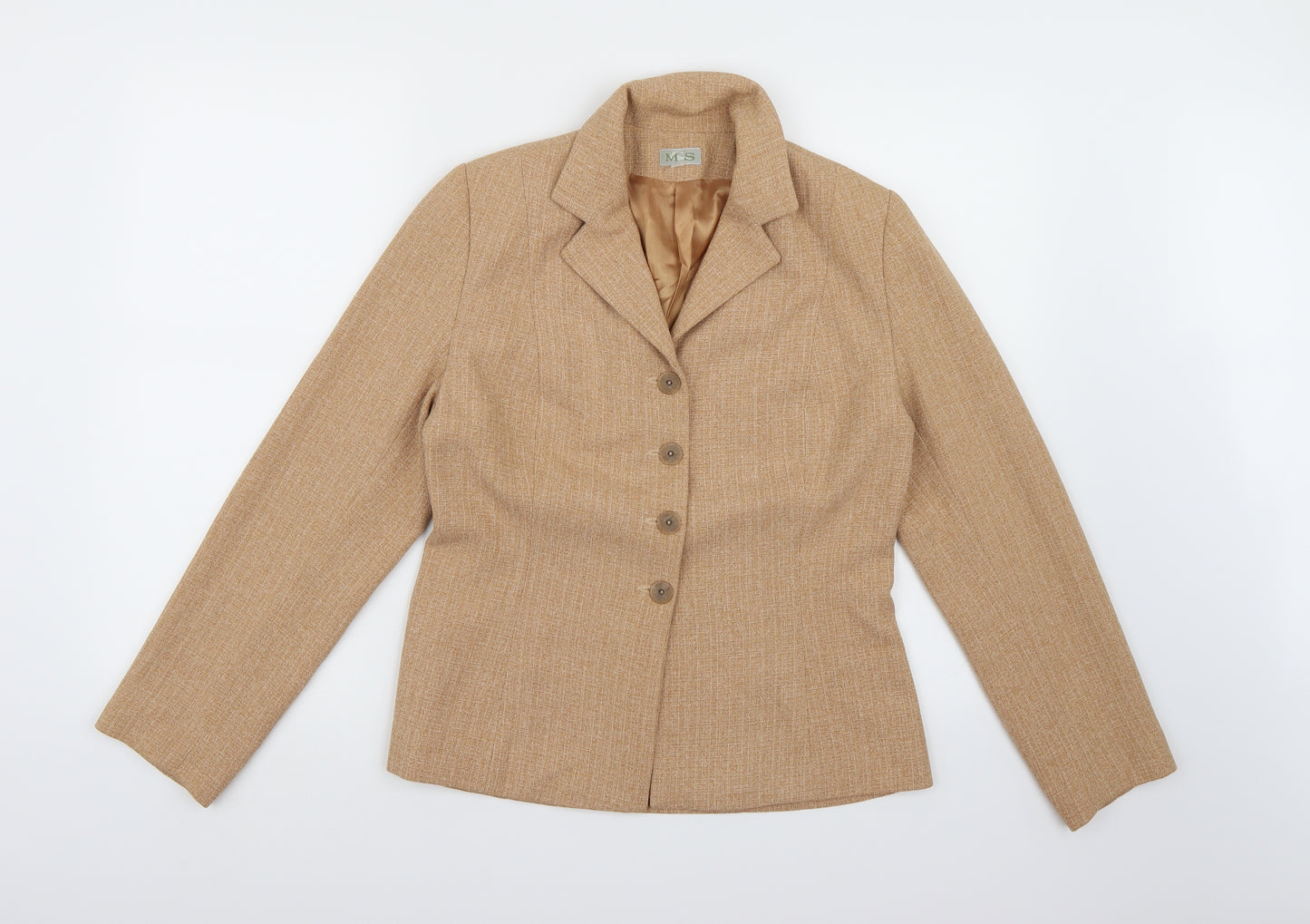 Preworn Womens Orange  Rayon Jacket Blazer Size 8