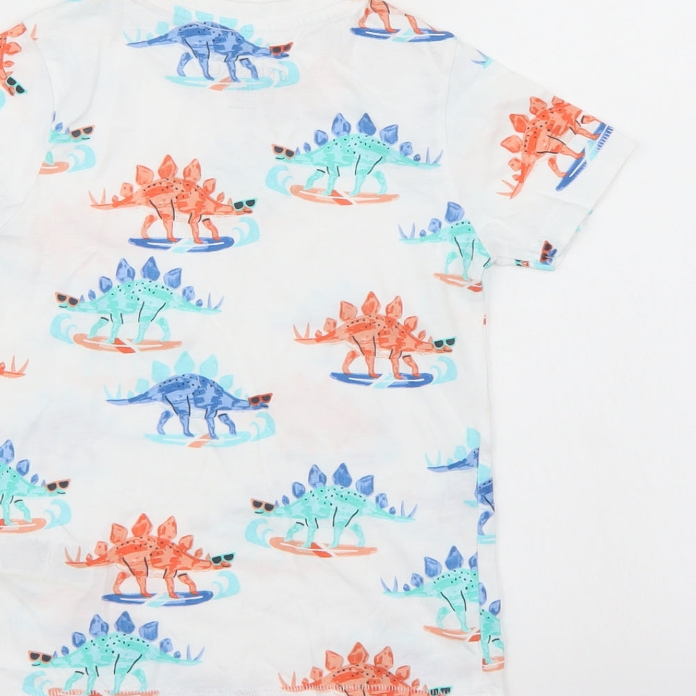 Marks and Spencer Boys White   Basic T-Shirt Size 3-4 Years  - Dinosaur