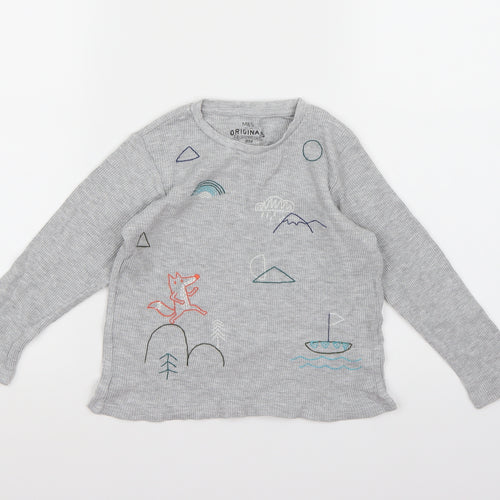 Marks and Spencer Boys Grey   Basic T-Shirt Size 3-4 Years