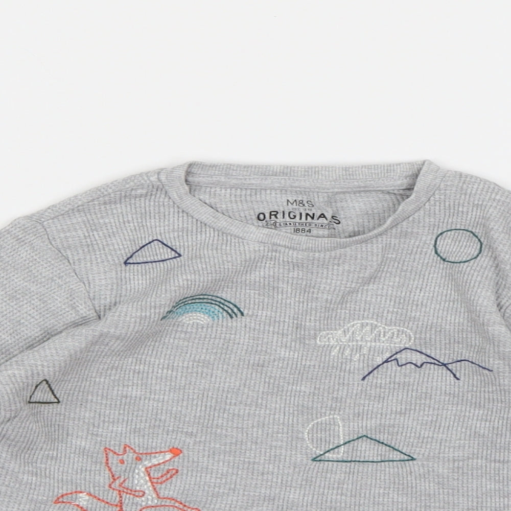 Marks and Spencer Boys Grey   Basic T-Shirt Size 3-4 Years