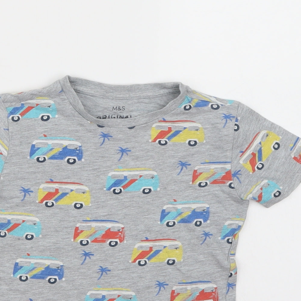 Marks and Spencer Boys Grey   Basic T-Shirt Size 3-4 Years