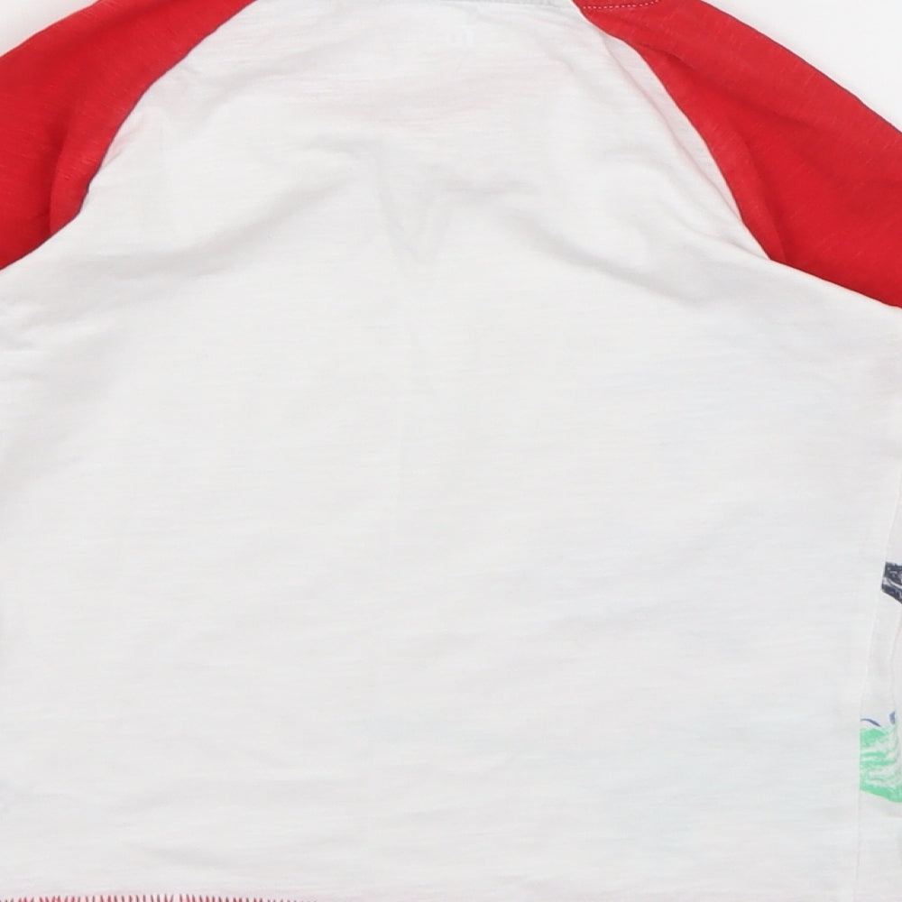 TU Boys White   Basic T-Shirt Size 3-4 Years  - Dinosaur print