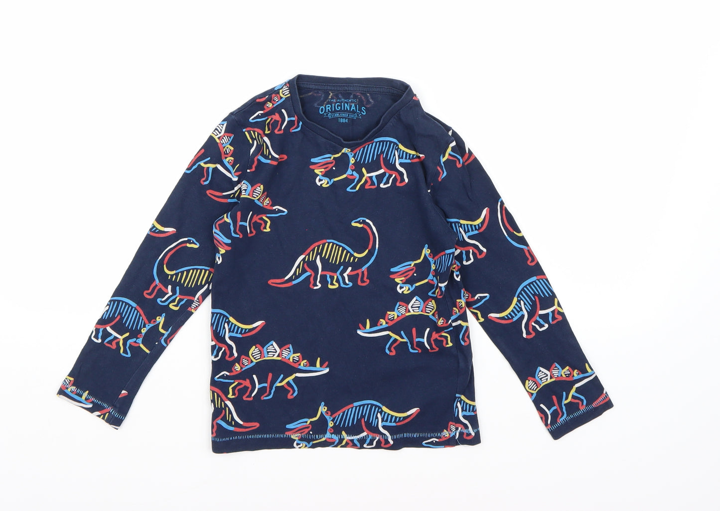 Marks and Spencer Boys Blue   Basic T-Shirt Size 3-4 Years  - Dinosaur print