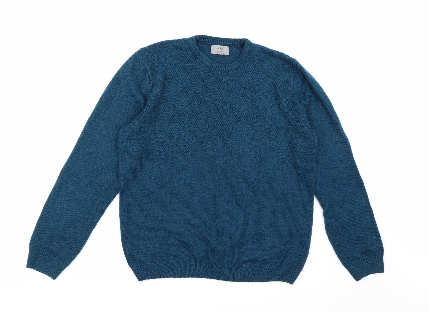 Marks and Spencer Mens Blue  Knit Pullover Jumper Size L