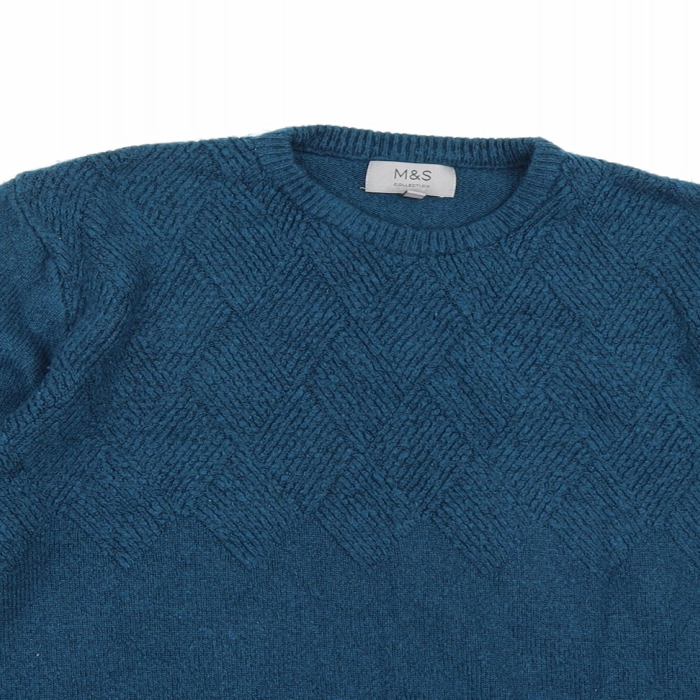 Marks and Spencer Mens Blue  Knit Pullover Jumper Size L