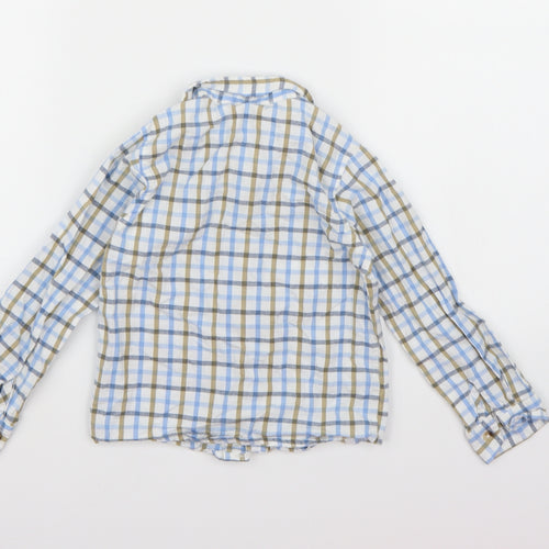 M&Co Boys White Check  Basic Button-Up Size 2-3 Years